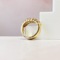 Round & Baguette Dome Band