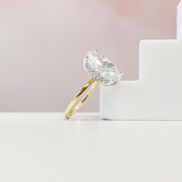 Oval Solitaire with Hidden Halo