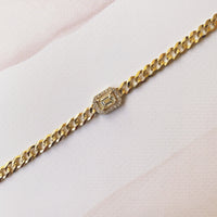 Cuban Link Necklace with Emerald Cut Diamond Center