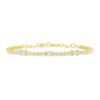 3Emerald Cut Diamond Tennis Bracelet
