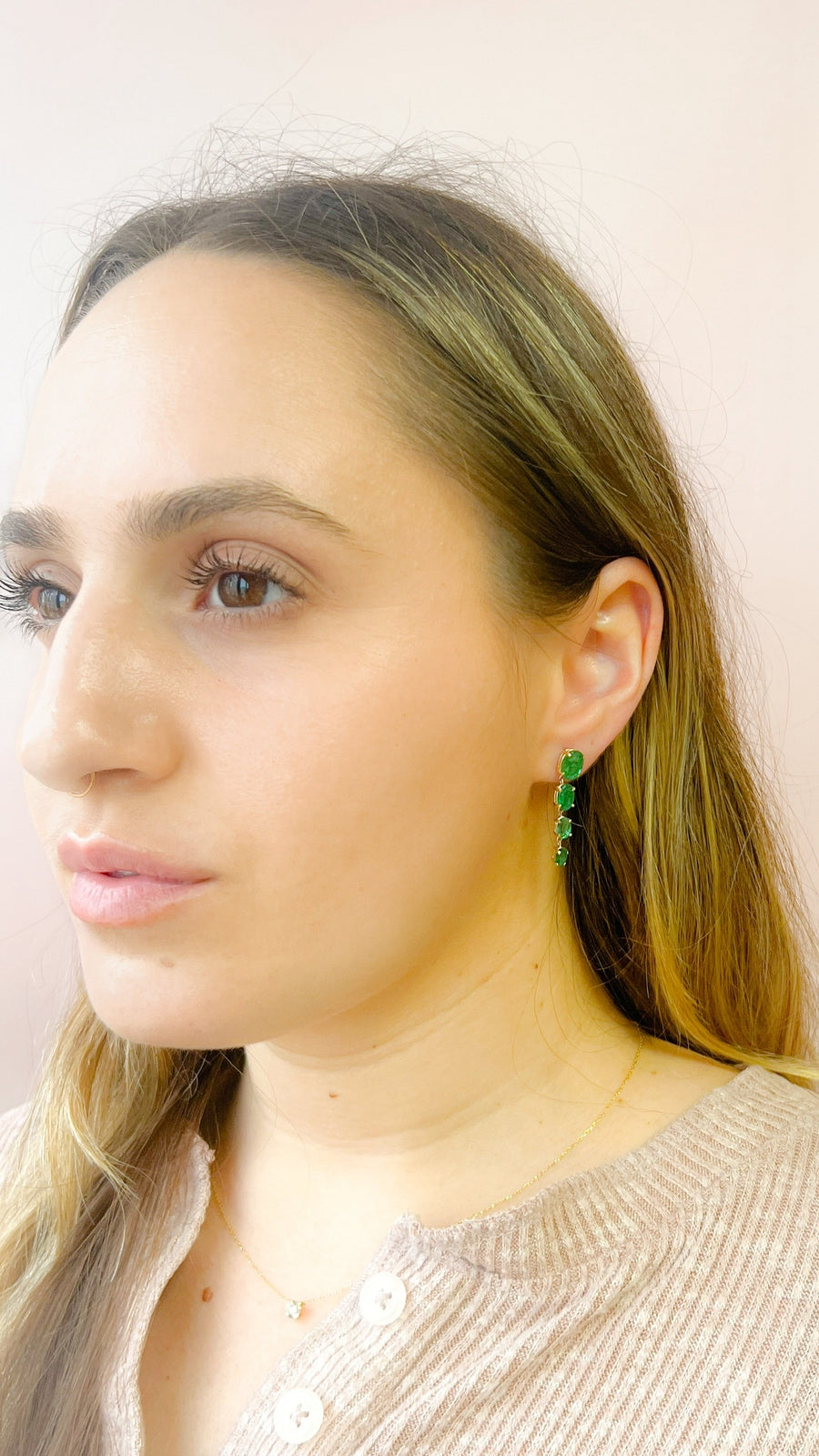 Graduating Emerald Drop Earrings