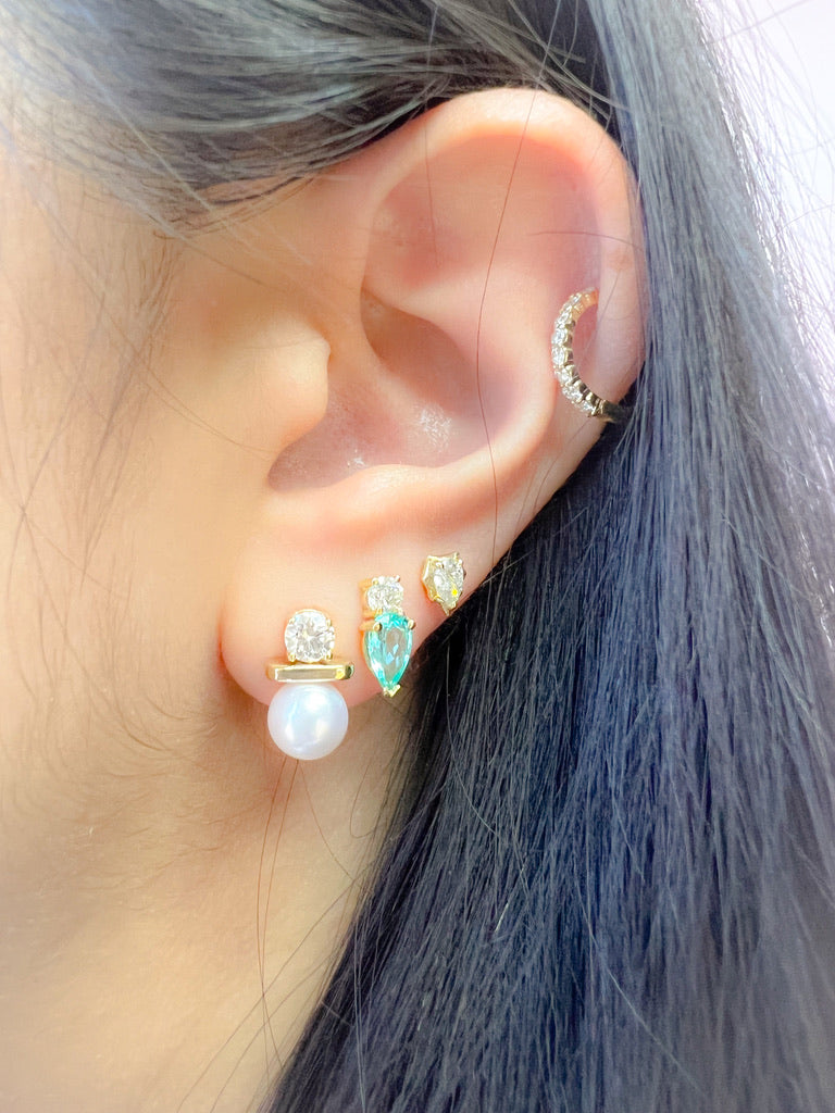 Pearl and Diamond Art Deco Earrings