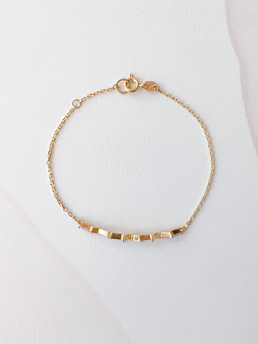 Zig Zag Baguette & Round Diamond Bracelet