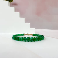 Graduated Faceted Emerald Bracelet
