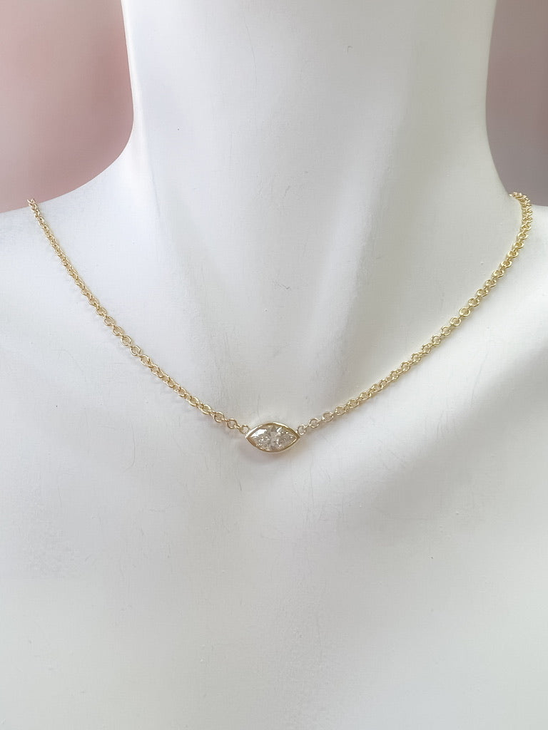 Marquise Diamond Bezel Necklace