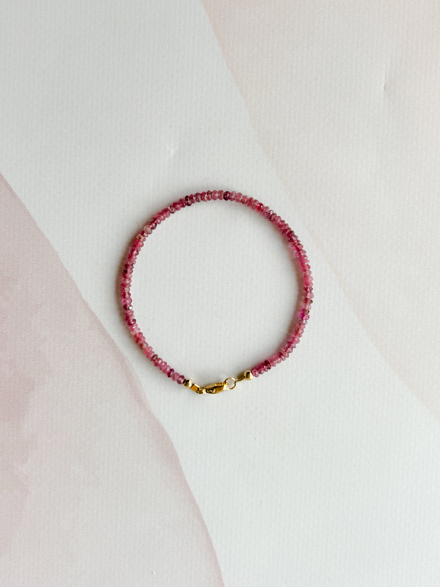 Faceted Pink Tourmaline Bracelet
