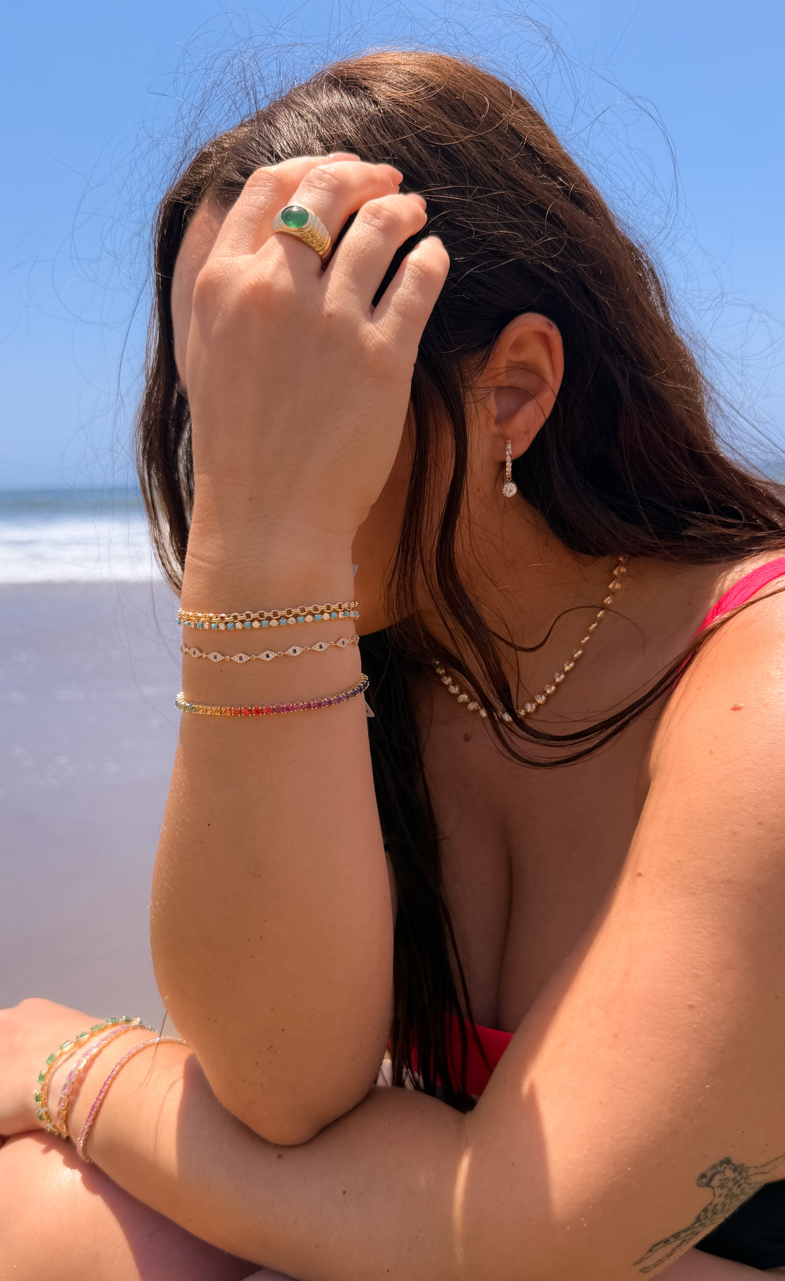 Pavé Diamond & Sapphire Evil Eye Bracelet