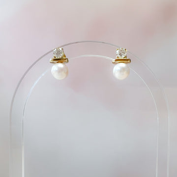 Pearl and Diamond Art Deco Earrings