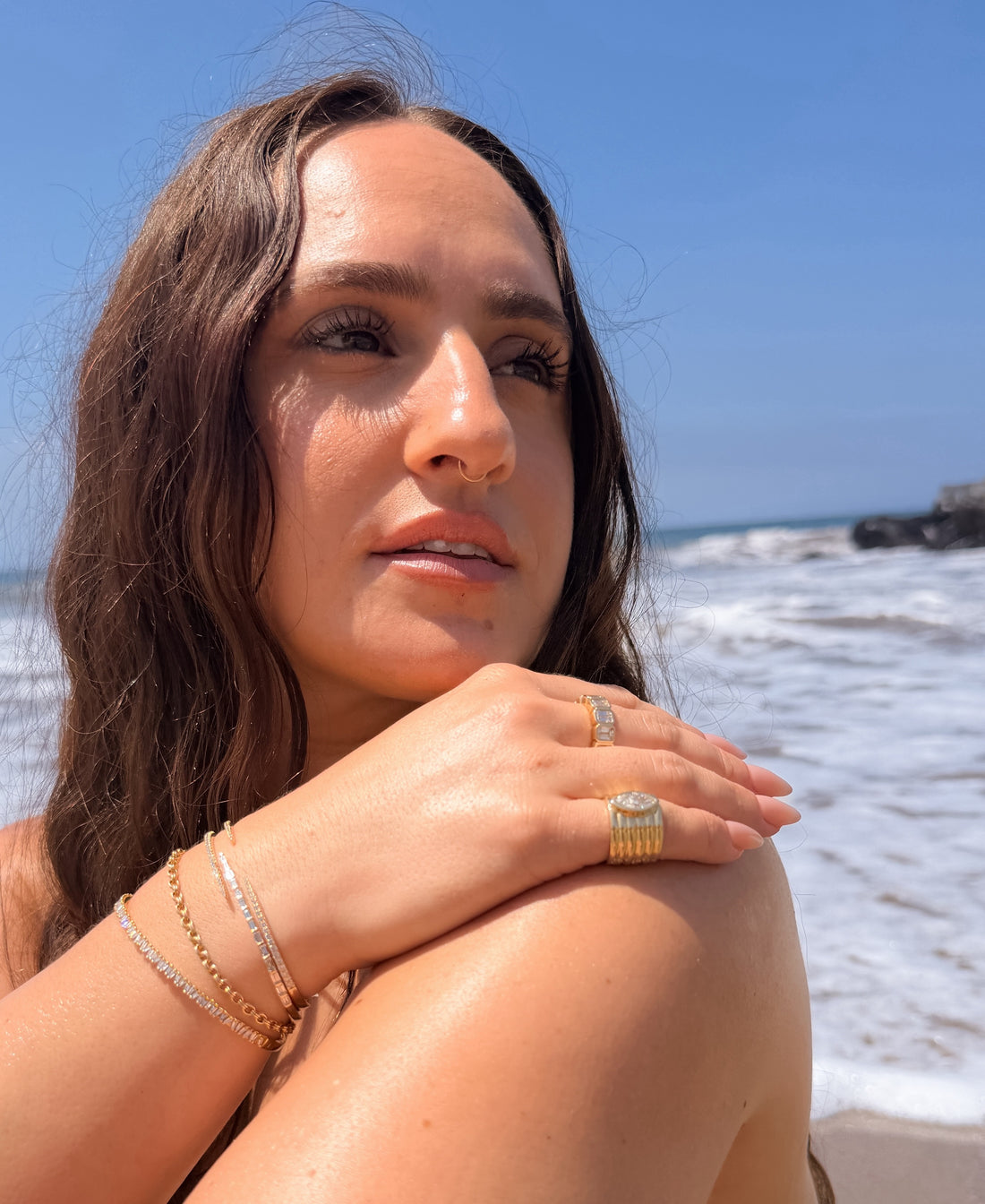 1ctw Lab Grown Marquise Ribbed Ring