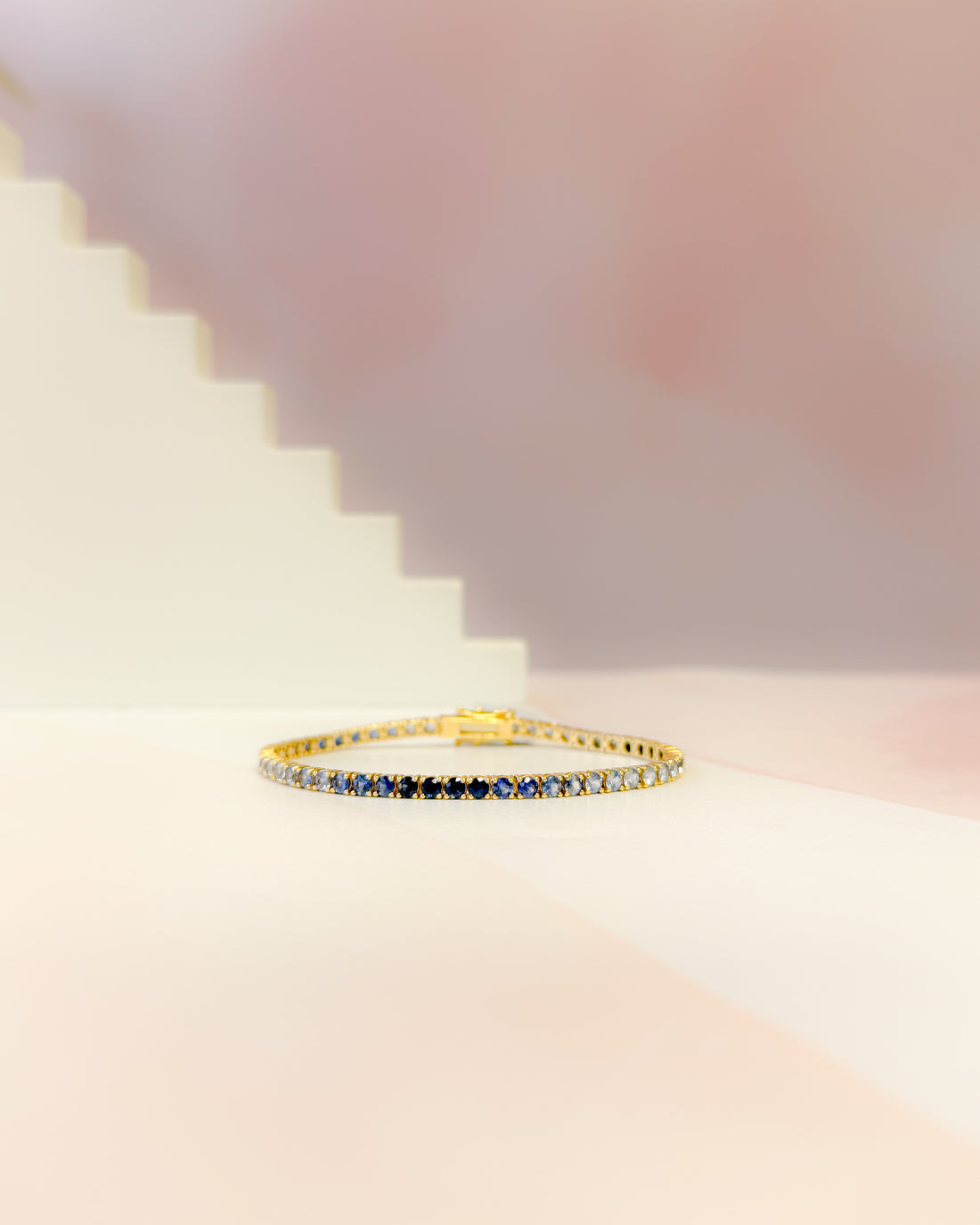 6.5ctw Blue Sapphire Ombré Tennis Bracelet