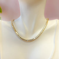 6ctw Emerald Cut Diamond Bezel Tennis Necklace