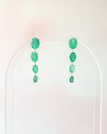 Graduating Emerald Drop Earrings
