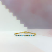 Turquoise & Diamond Tennis Bracelet