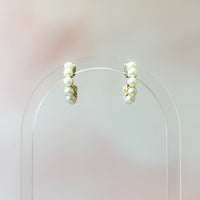 Pearl Huggie Hoops