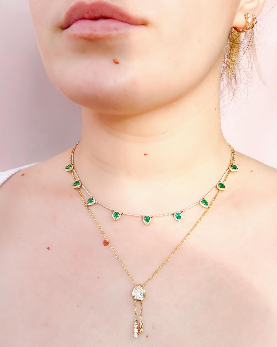 Pear Shape Emerald Necklace