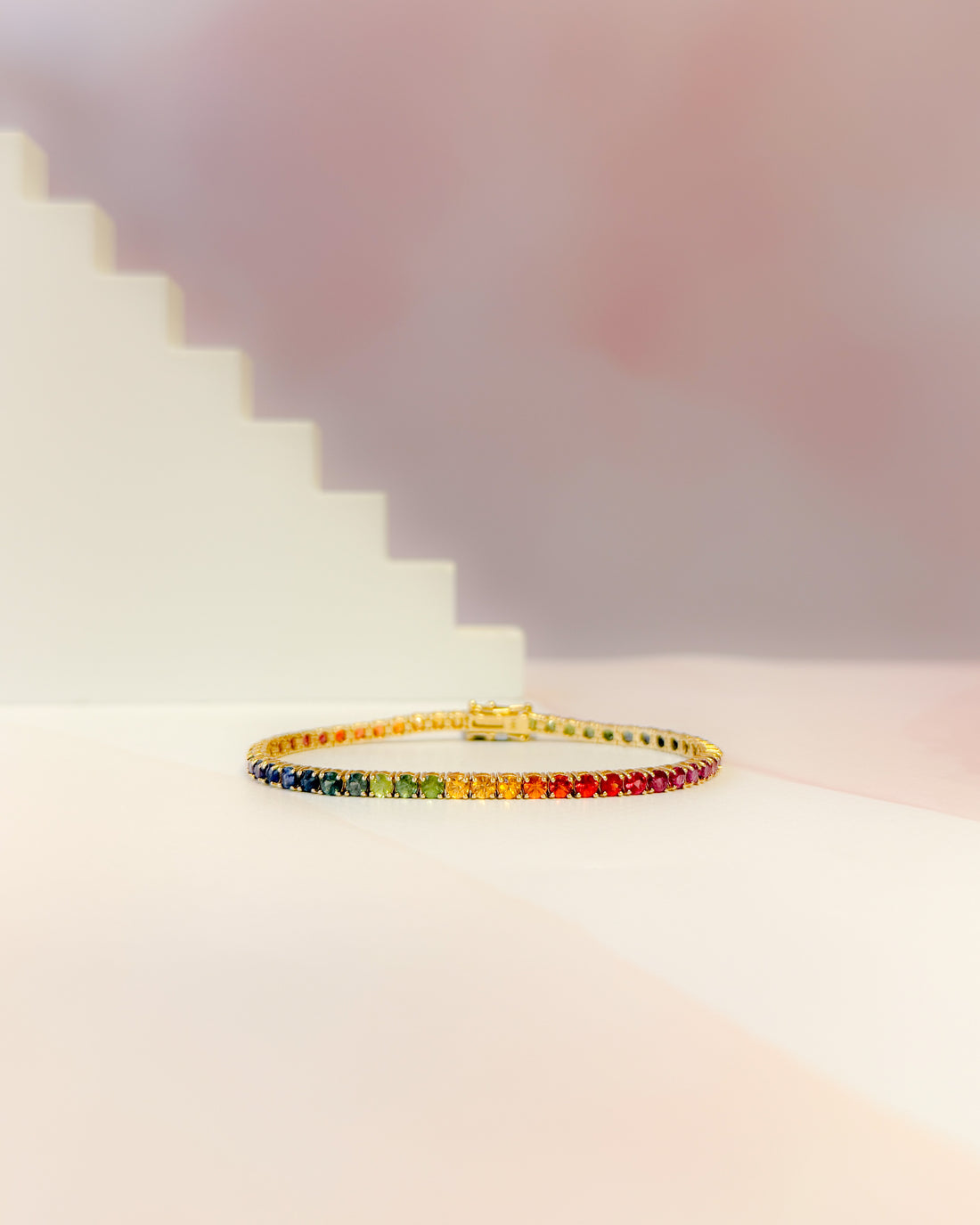 8ctw Rainbow Sapphire Tennis Bracelet