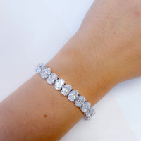 30ctw Lab Grown Oval Diamond Tennis Bracelet