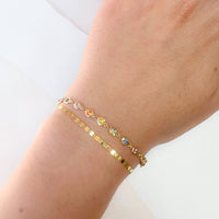 Bezel Rainbow Sapphire Bracelet