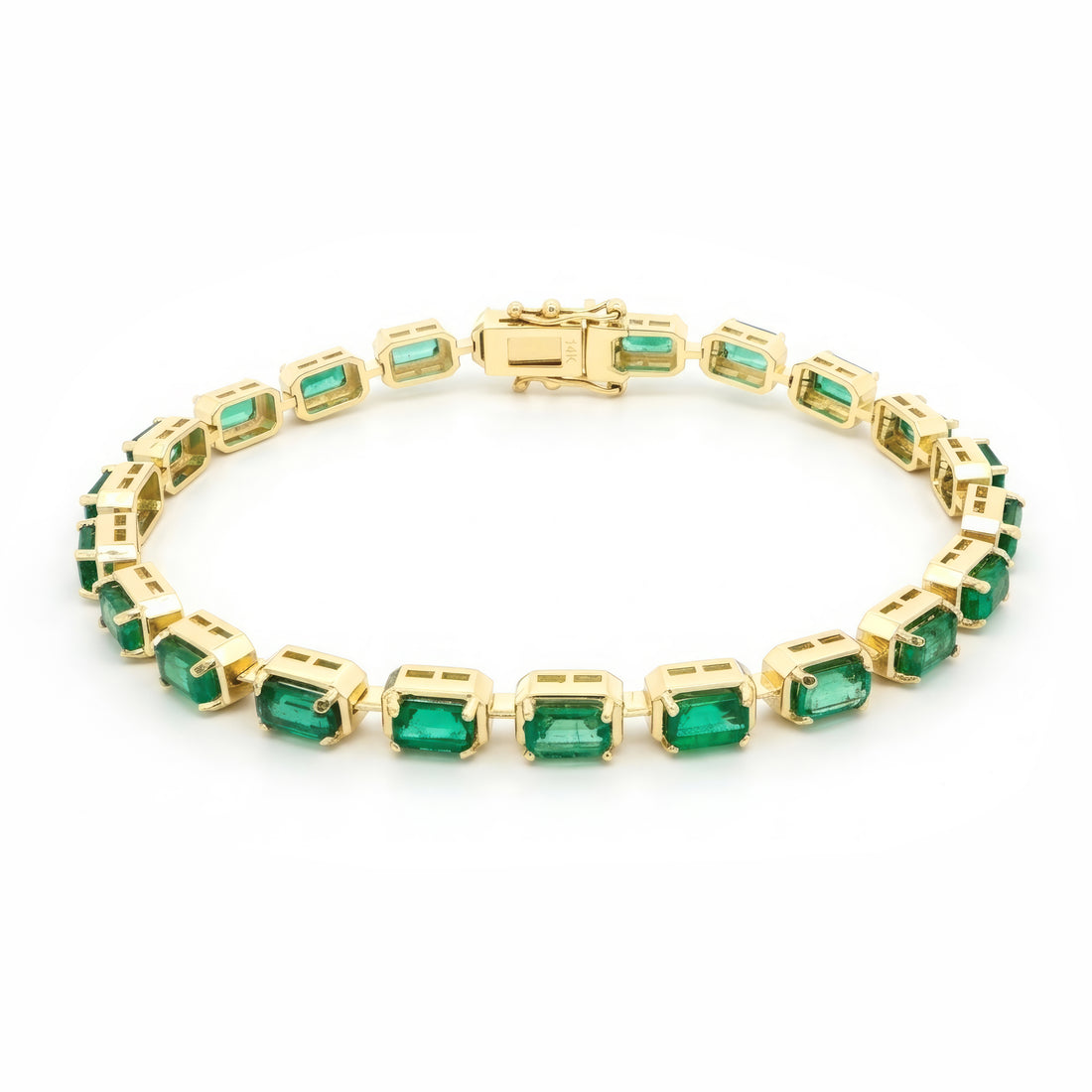 7ctw East West Green Emerald Tennis Bracelet