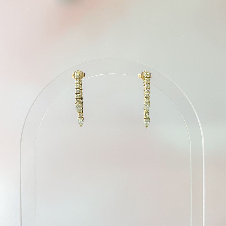 Diamond Pear Drop Jacket Earring