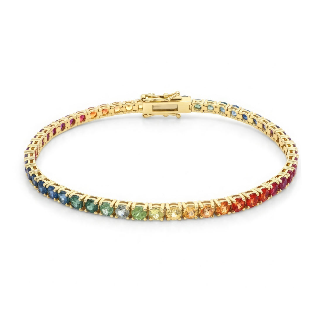 8ctw Rainbow Sapphire Tennis Bracelet