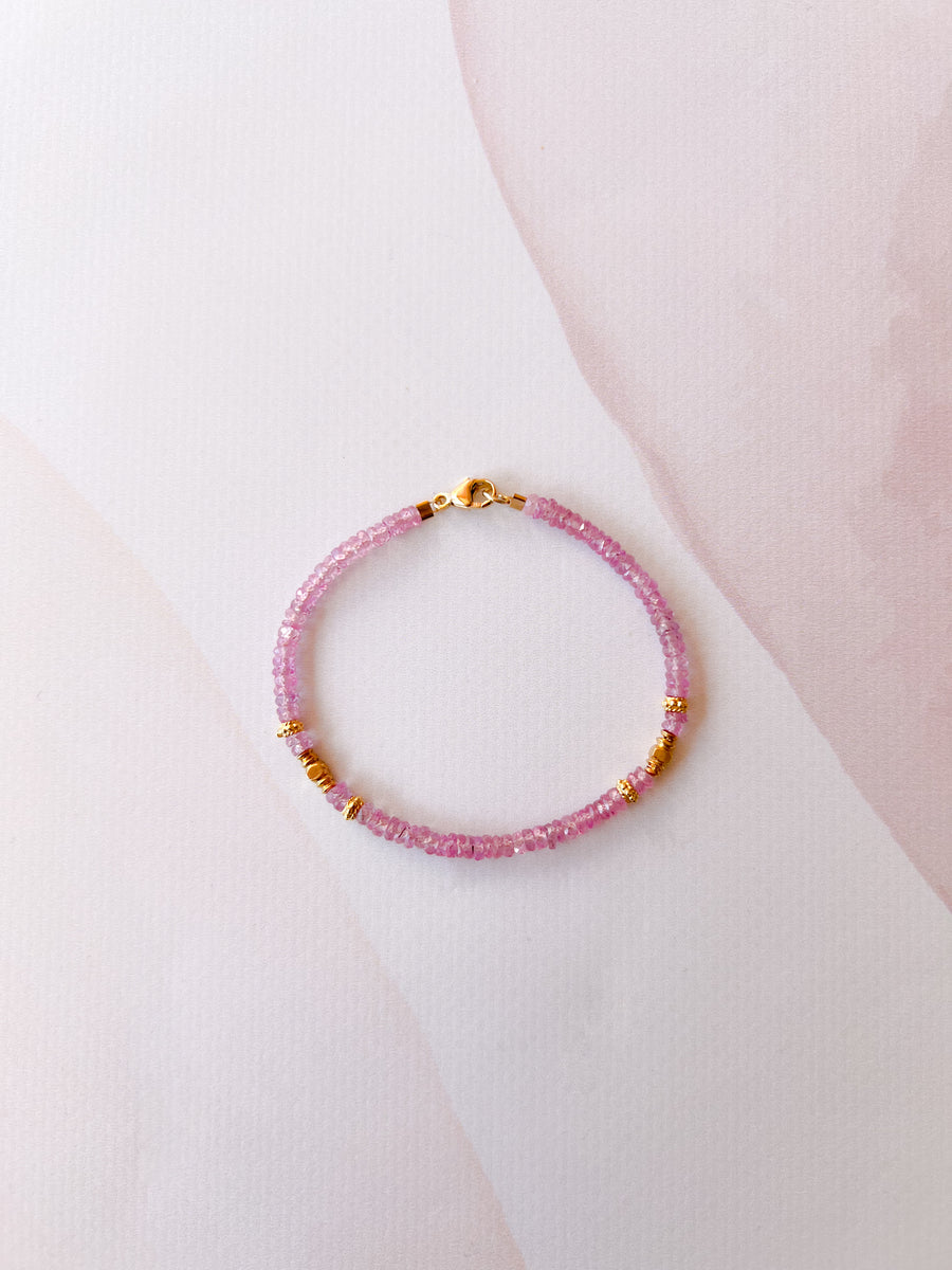 Faceted Pink Sapphire Bracelet