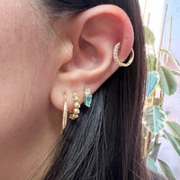 Diamond and Paraiba Pear Drop Earrings