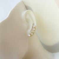 Heart Shaped Diamond Climber Earrings