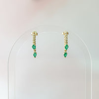 Emerald Pear Drop Jacket Earring