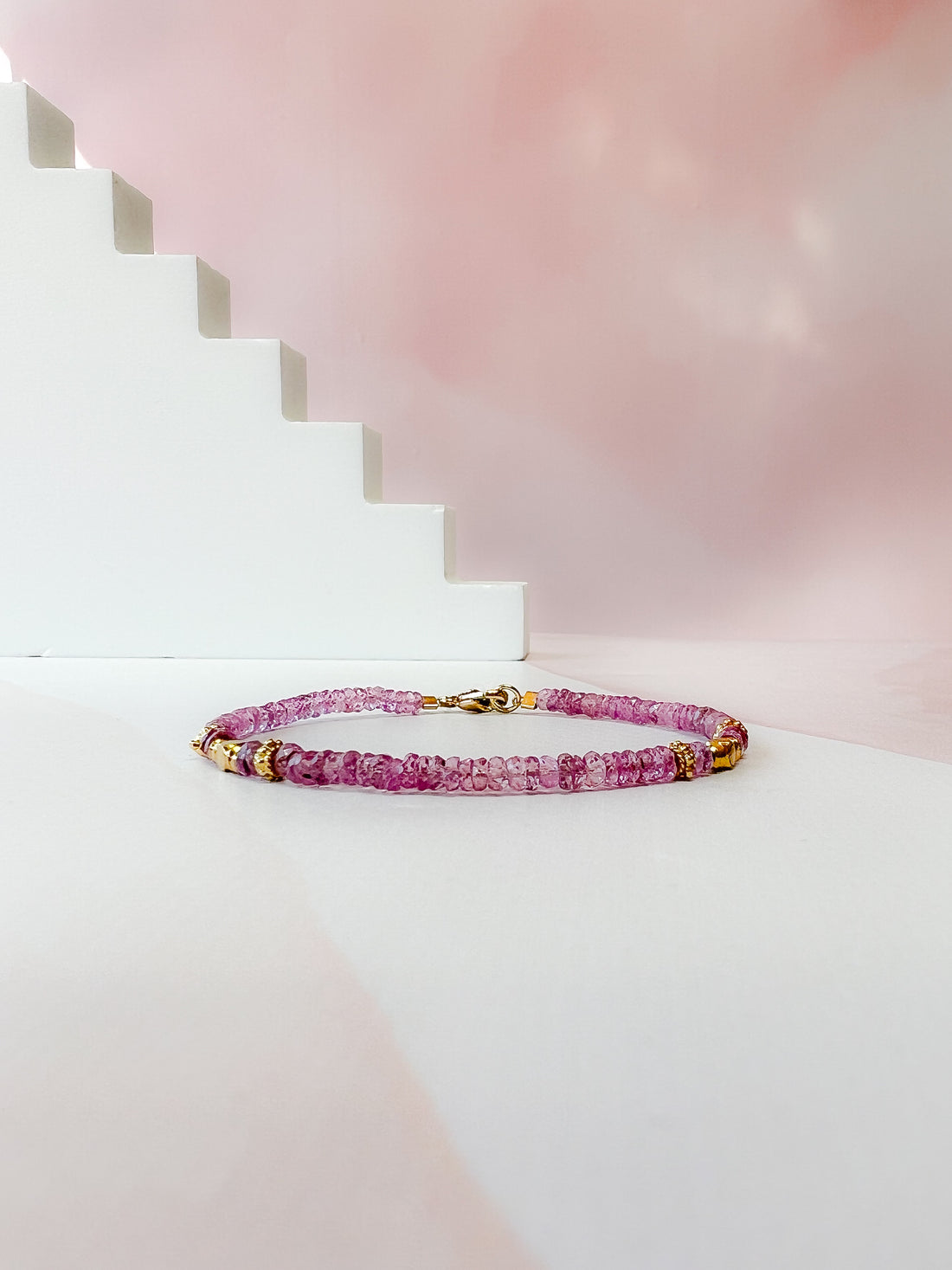 Faceted Pink Sapphire Bracelet