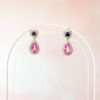Heart and Pear Sapphire Drop Earrings