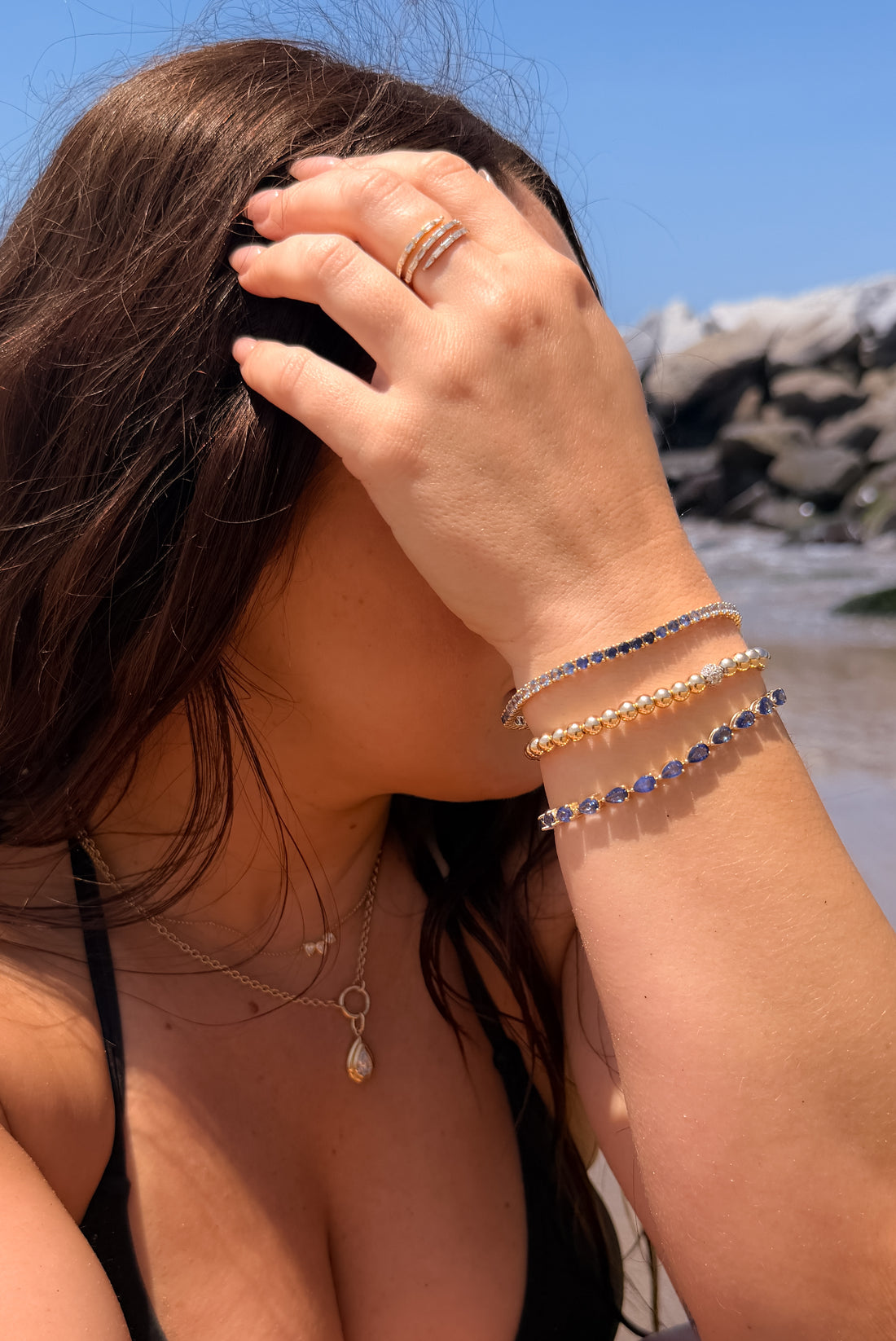 6.5ctw Blue Sapphire Ombré Tennis Bracelet