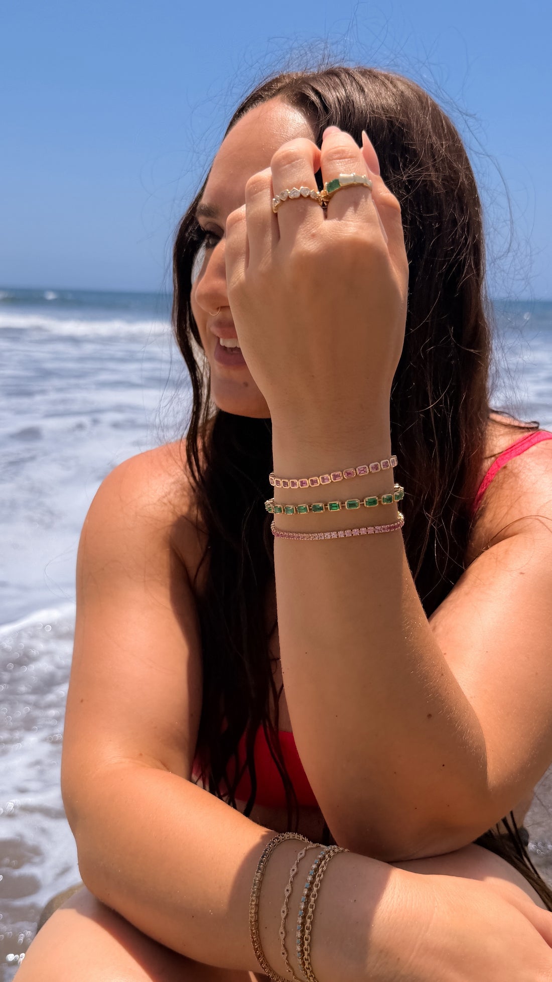 6.5ctw Pink Sapphire Ombré Tennis Bracelet