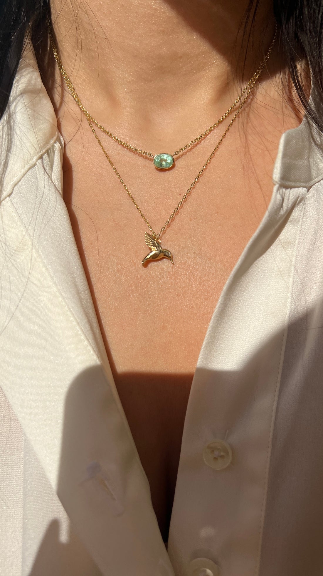 Oval Paraiba Bezel Necklace