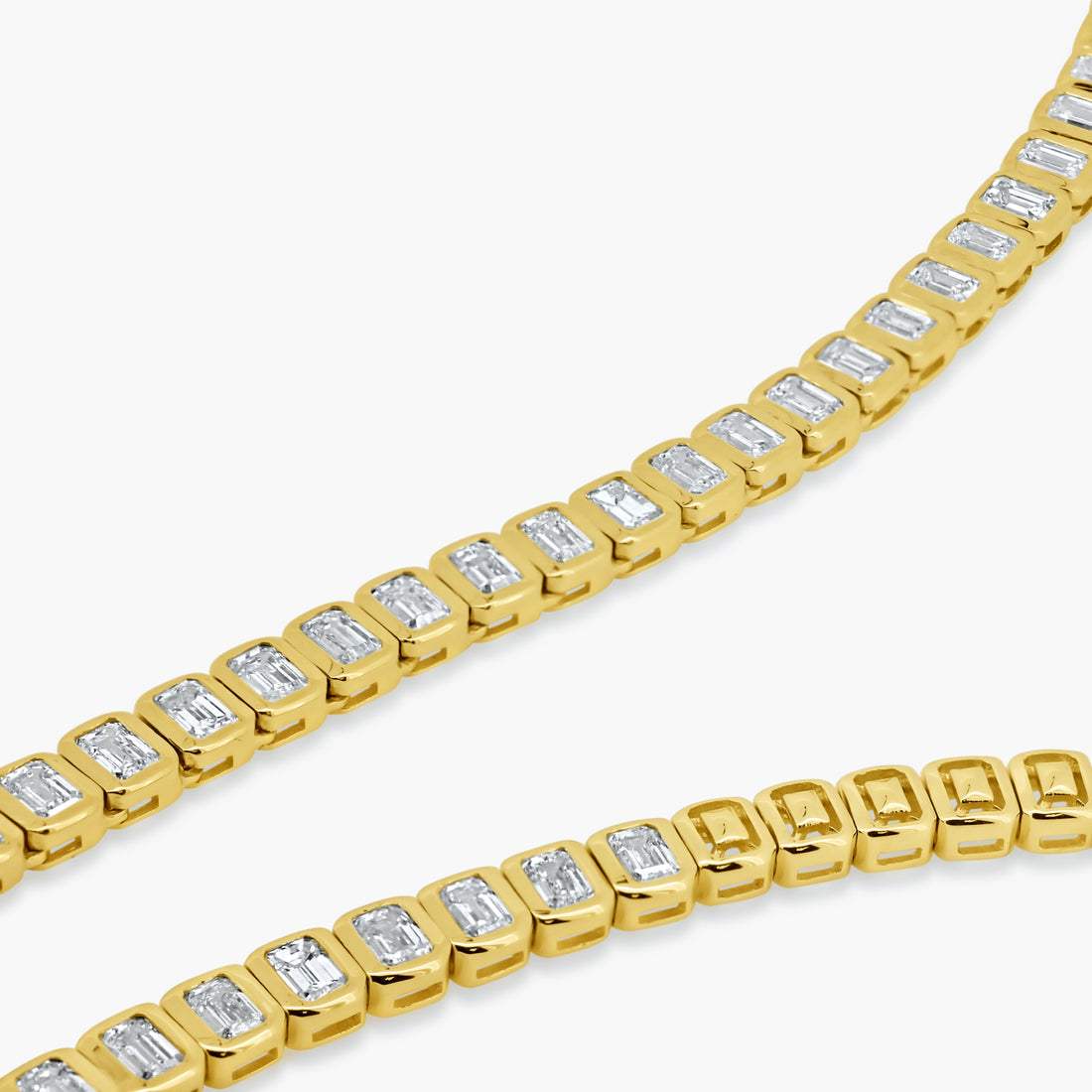 6ctw Emerald Cut Diamond Bezel Tennis Necklace