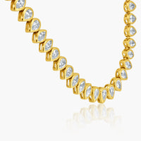 Marquise & Pear Shape Diamond Bezel Tennis Necklace