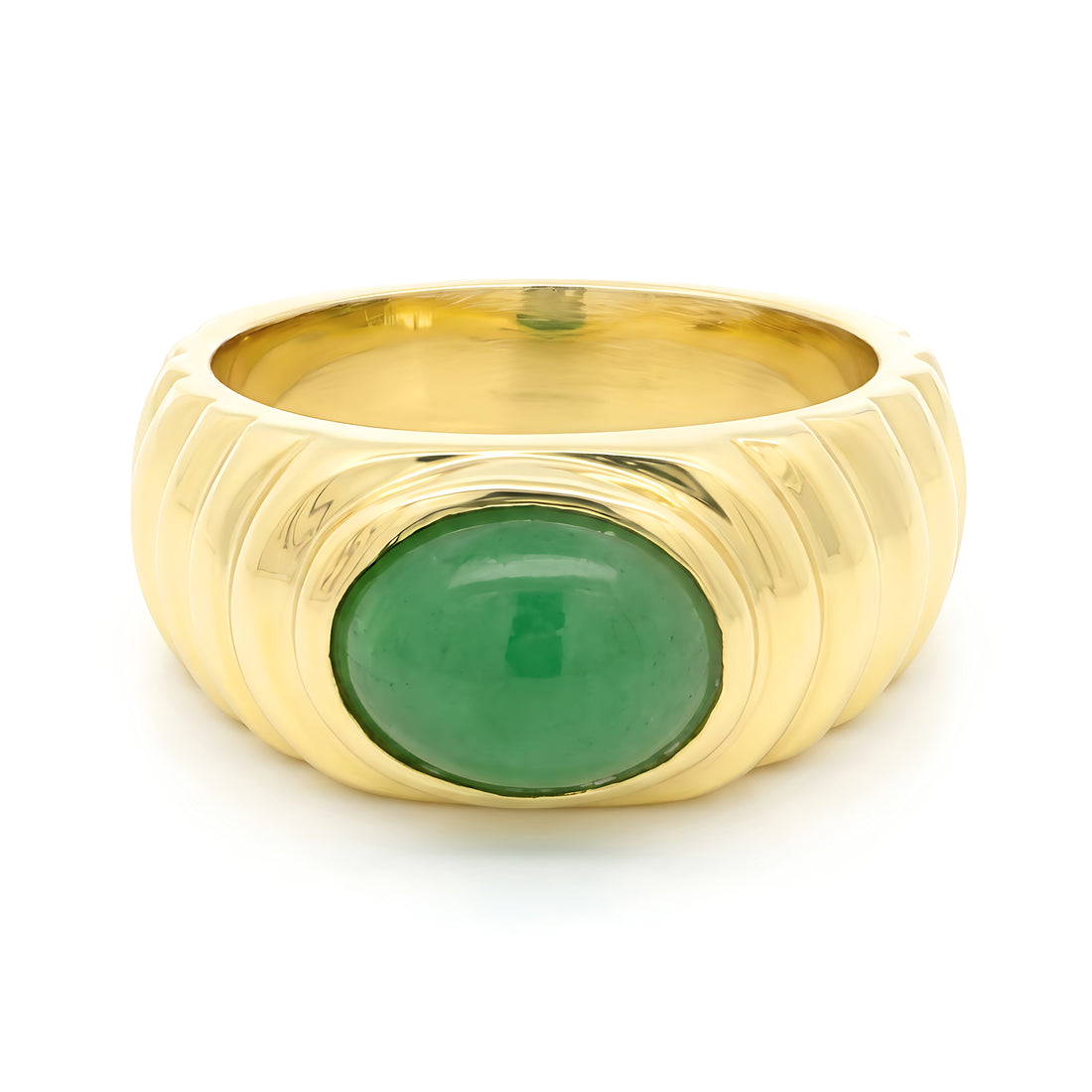 Oval Cabachon Emerald Ring
