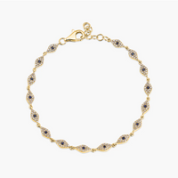 Pavé Diamond & Sapphire Evil Eye Bracelet