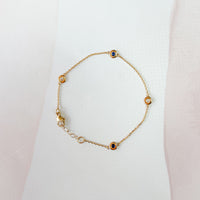 Bezel Diamond & Sapphire Bracelet