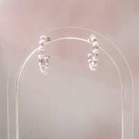 Pearl & Pink Sapphire Hoops