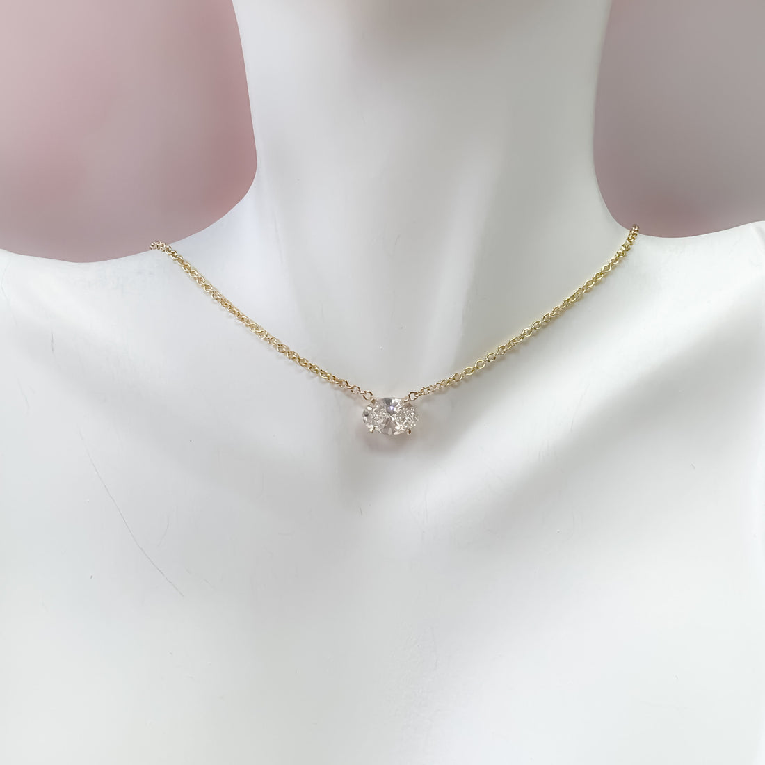 Lab Grown Oval Diamond Necklace