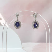 Oval Sapphire Drop Earrings