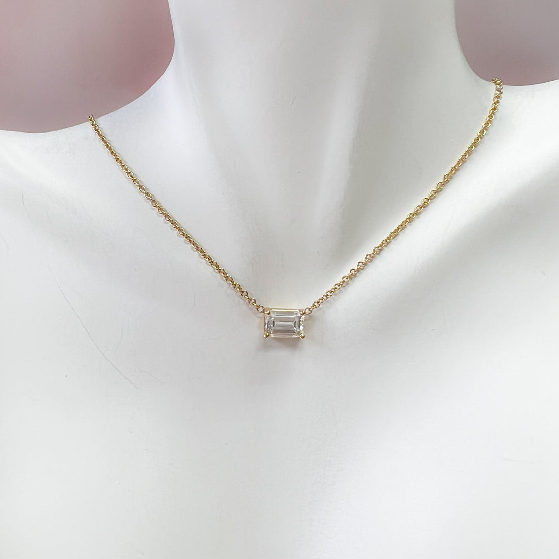Lab Grown Emerald Cut Diamond Necklace