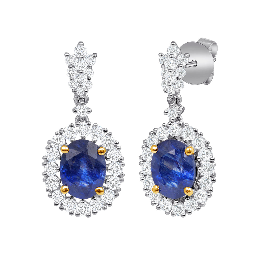 Oval Sapphire Drop Earrings