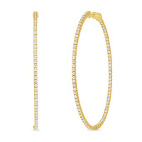 Diamond In & Out Oval Hoops