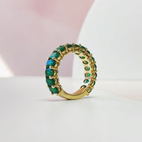 Oval Emerald Almost Eternity Band