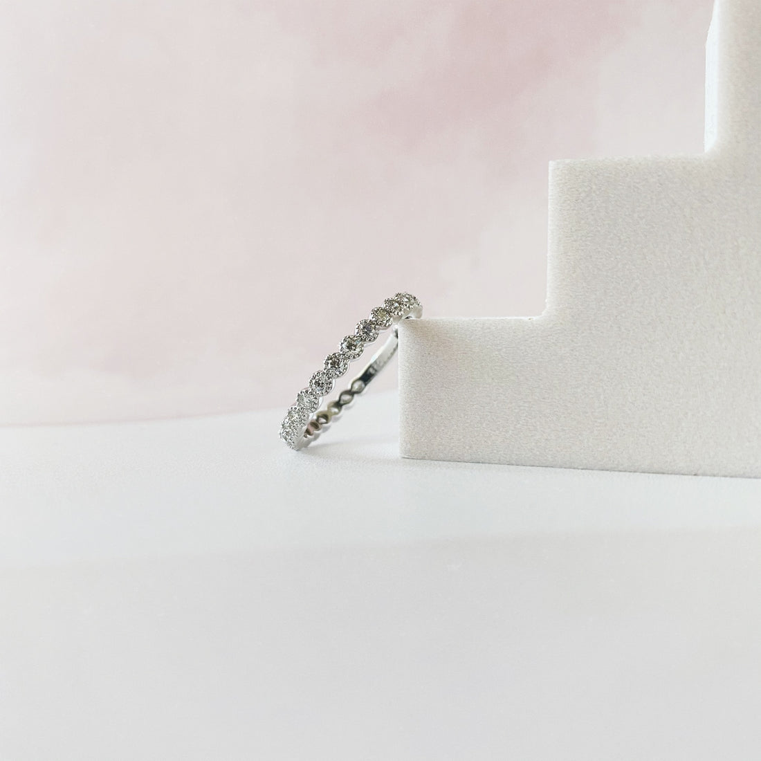 Mil-grain Circle Almost Eternity Band