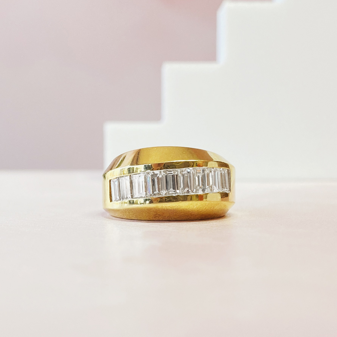 Slanted baguette ring deals