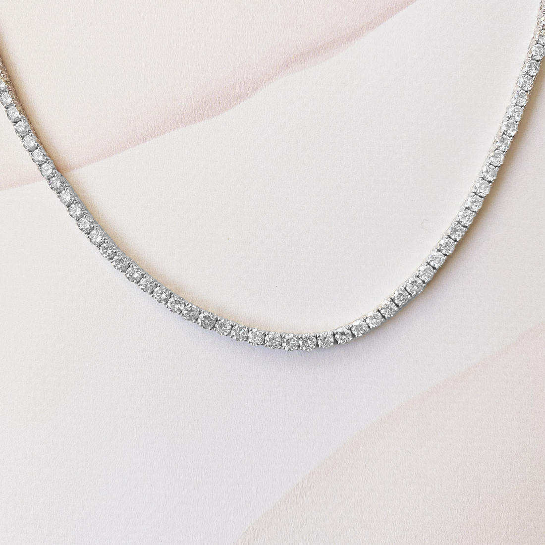 Diamond Tennis Necklace (Traditional 4Prong Setting)