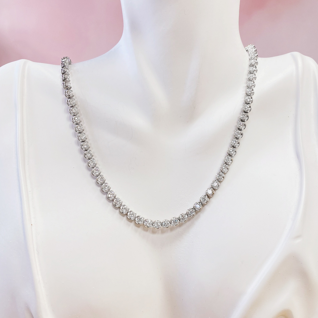 Diamond Tennis Necklace (Buttercup Setting)